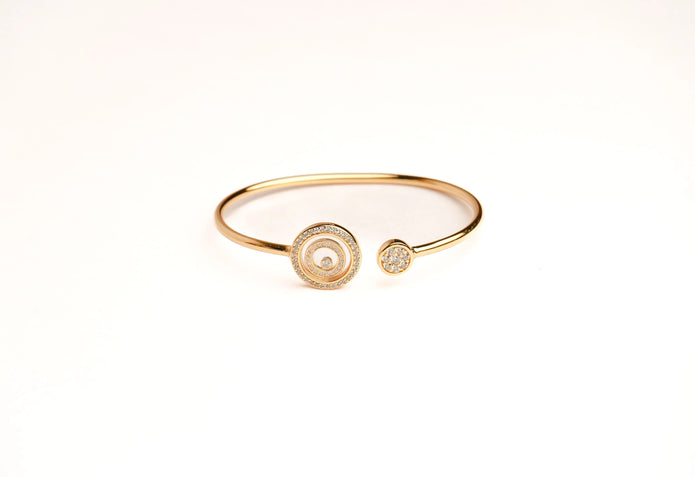 Alphabet CHPRD Gold Safety Pin CZ Bracelet | Statement Fashion Jewelry
