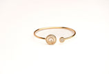 Alphabet CHPRD Gold Safety Pin CZ Bracelet | Statement Fashion Jewelry