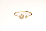 Alphabet CHPRD Gold Safety Pin CZ Bracelet | Statement Fashion Jewelry