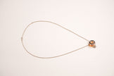 Alphabet C Safety Pin Tri Color Circles Motif Chain in Platinum with CZ | Fashion Necklace