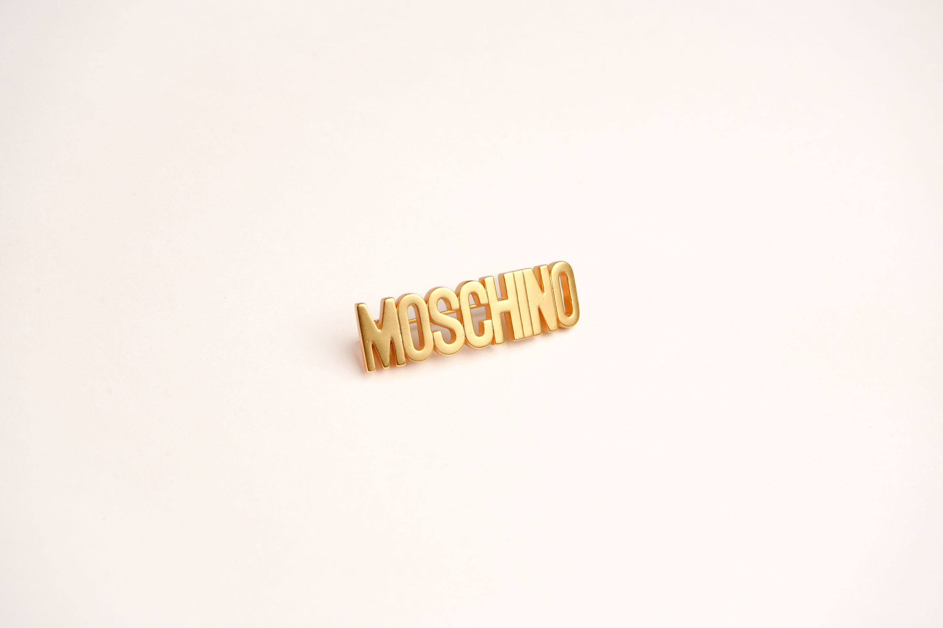 Alphabet M Signature Gold Plated Brooch | Minimalist Letter Pin Jewelry