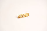 Alphabet M Signature Gold Plated Brooch | Minimalist Letter Pin Jewelry