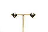 Alphabet Y S L Black Heart Studs | Statement Fashion Earrings