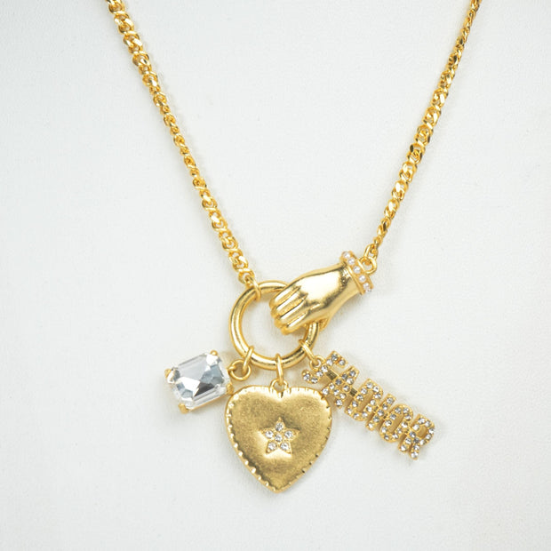 Alphabet D Matt Gold Charms Pendant Chain | Designer Fashion Necklace