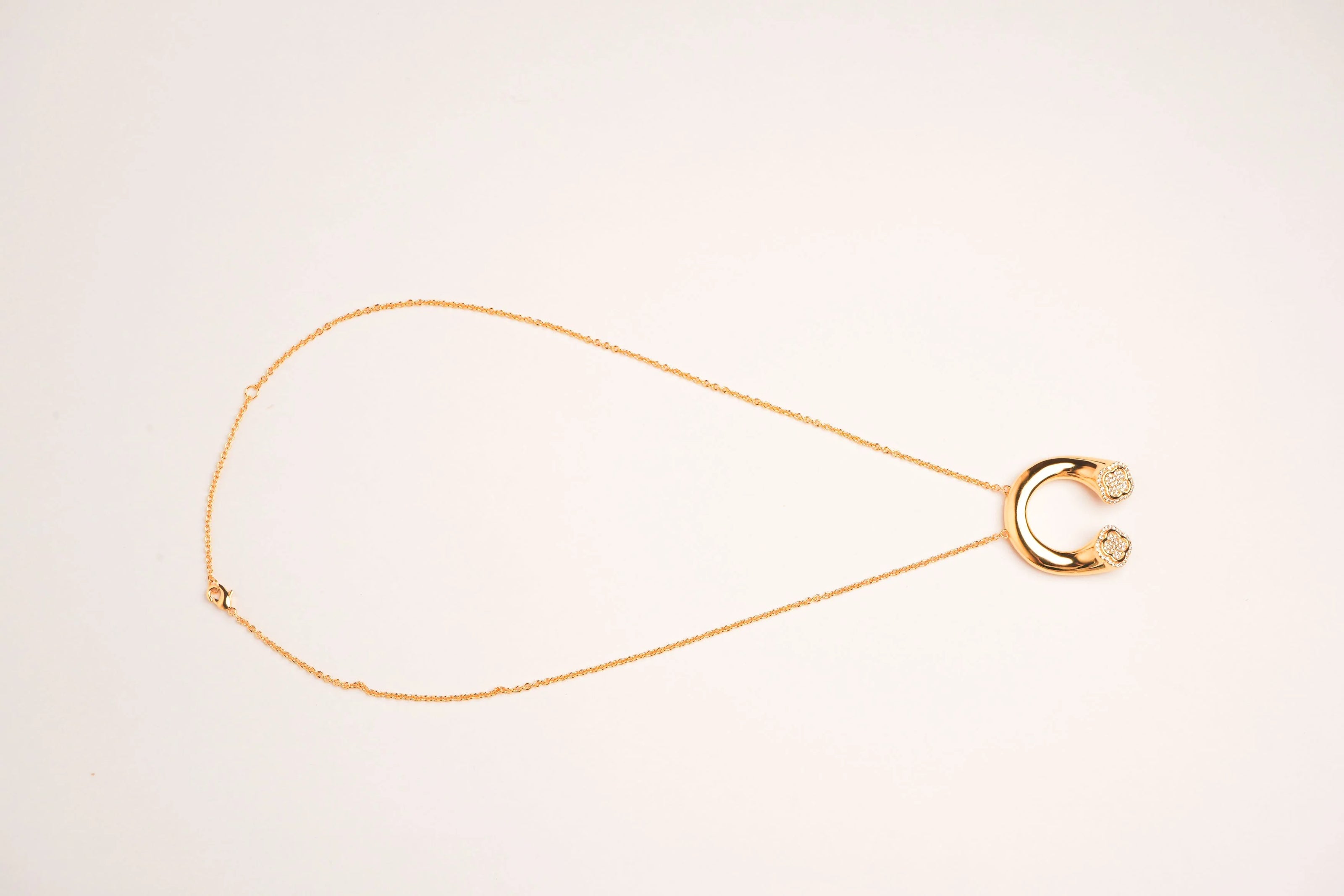 Alphabet VCA Signature Clover Pendant Chain in CZ | Lucky Charm Necklace
