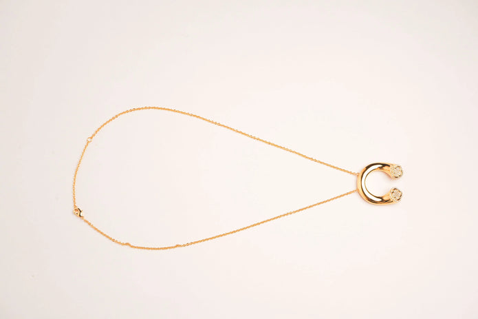 Alphabet VCA Signature Clover Pendant Chain in CZ | Lucky Charm Necklace