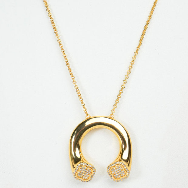 Alphabet VCA Signature Clover Pendant Chain in CZ | Lucky Charm Necklace