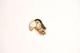 Alphabet VCA White Grey MOP Toucan Brooch | Mother of Pearl Bird Pin