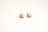 Alphabet G Pearl Round Studs in Gold Plating