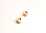 Alphabet G Pearl Round Studs in Gold Plating