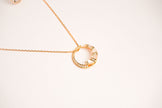 Alphabet BVL White MOP CZ Pendant Set with Gold Chain | Designer Jewelry Set