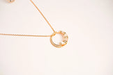 Alphabet BVL White MOP CZ Pendant Set with Gold Chain | Designer Jewelry Set