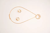 Alphabet BVL White MOP CZ Pendant Set with Gold Chain | Designer Jewelry Set