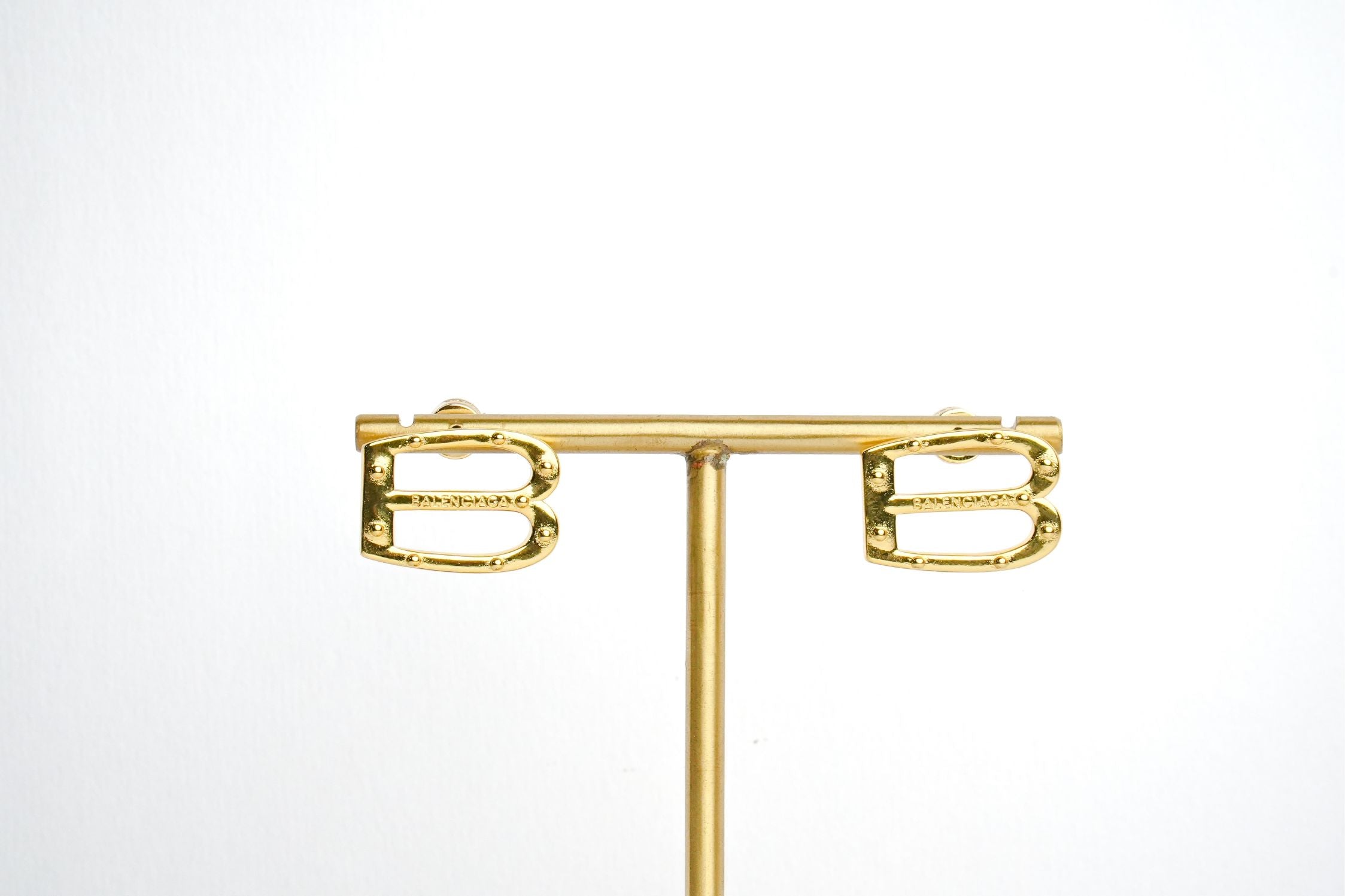 Alphabet BLCG Studs in Gold | Minimalist Designer Earrings