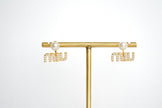 Alphabet M Studs with Pearl and CZ | Elegant Fashion Earrings