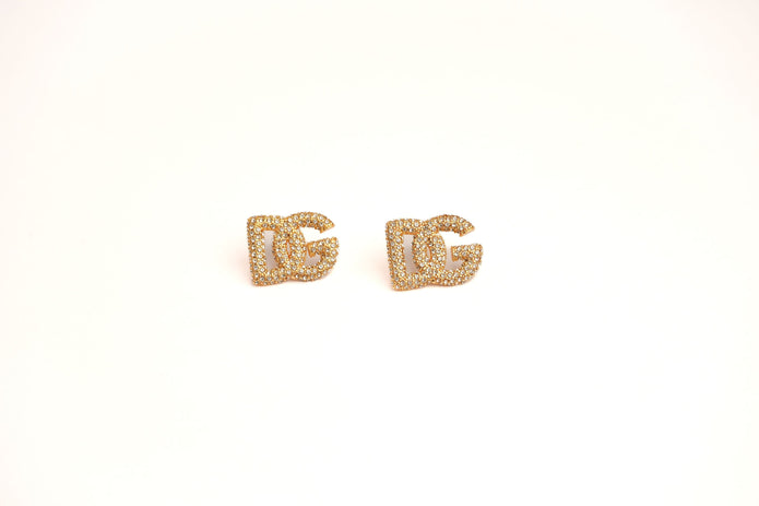 Alphabet DG CZ Studs in Gold Plating | Sparkly Fashion Earrings