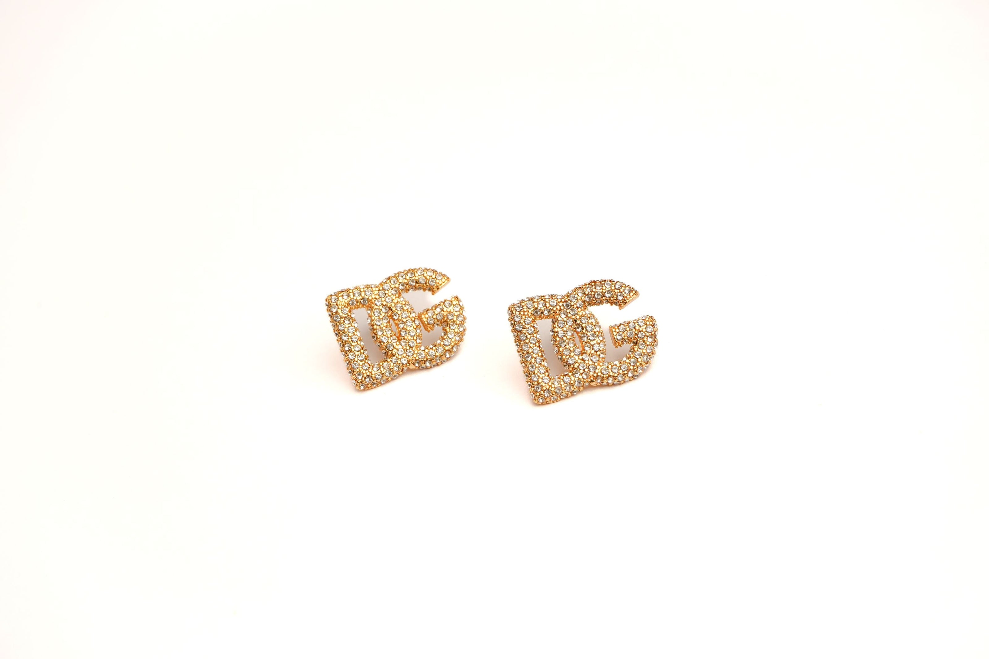 Alphabet DG CZ Studs in Gold Plating | Sparkly Fashion Earrings
