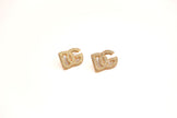 Alphabet DG CZ Studs in Gold Plating | Sparkly Fashion Earrings