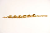 Alphabet L V Chunky Gold Round Button Bracelet | Bold Fashion Jewelry