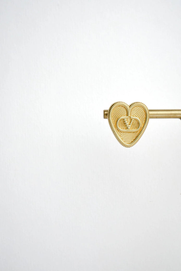 Alphabet V Gold Heart Studs in Matt Finish | Love Fashion Earrings