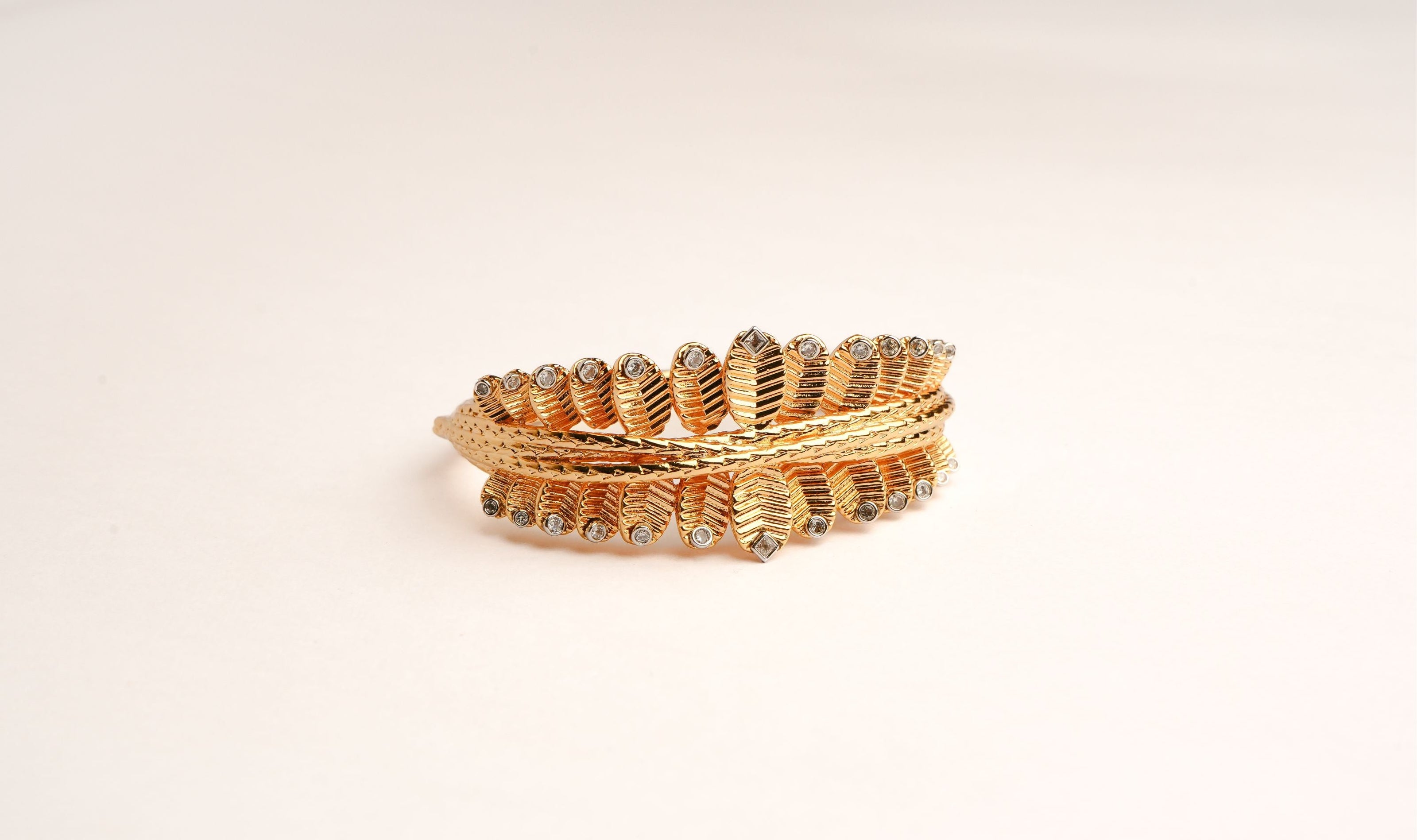 Alphabet C Latest Edition Leaf Pattern Bracelet in Gold Plating | Premium Fashion