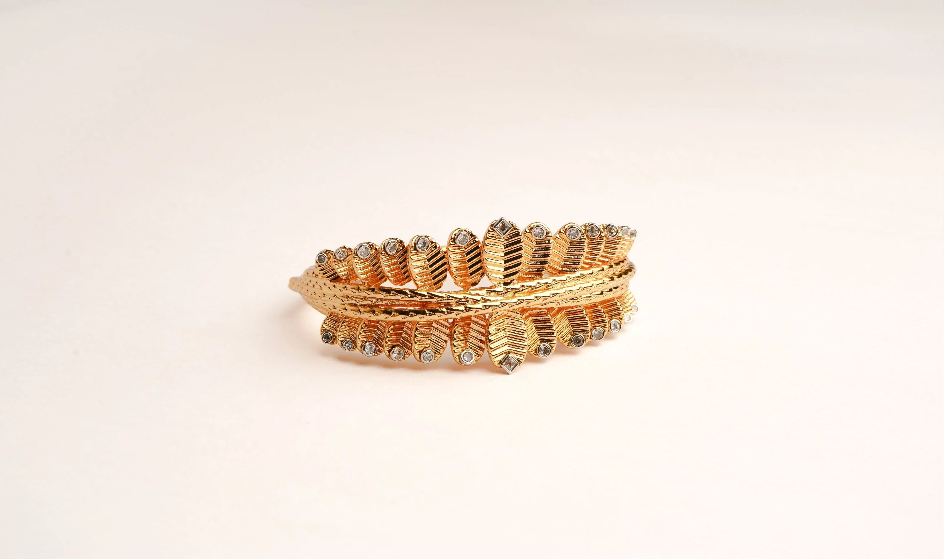 Alphabet C Latest Edition Leaf Pattern Bracelet in Gold Plating | Premium Fashion