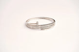 Alphabet C Nail CZ Bracelet in Platinum Plating | Elegant Designer Jewelry