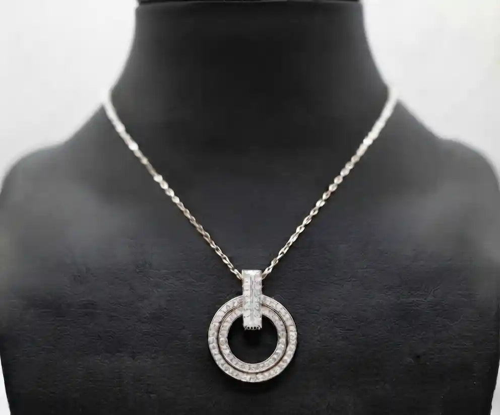 Platinum Plated CZ Alphabet Tiff & Co Pendant Necklace