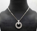 Platinum Plated CZ Alphabet Tiff & Co Pendant Necklace
