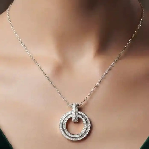 Platinum Plated CZ Alphabet Tiff & Co Pendant Necklace