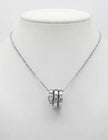 Alphabet BVL Platinum Plated CZ Serpent Necklace