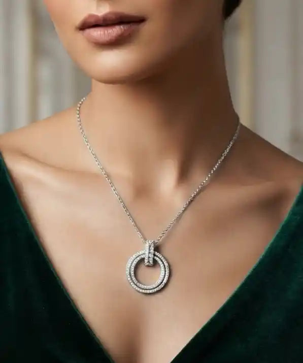 Platinum Plated CZ Alphabet Tiff & Co Pendant Necklace