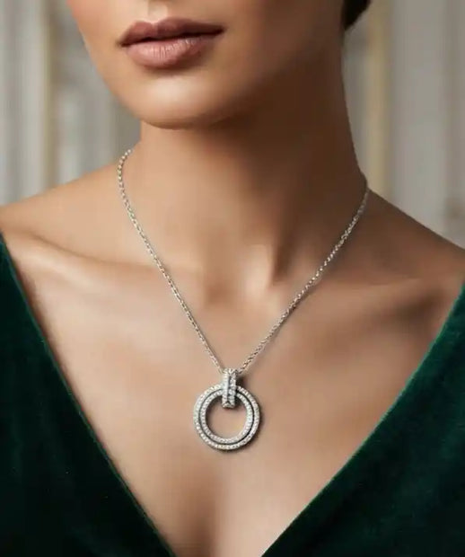 Platinum Plated CZ Alphabet Tiff & Co Pendant Necklace