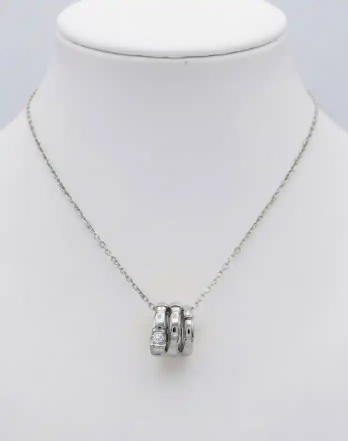 Alphabet BVL Platinum Plated CZ Serpent Necklace