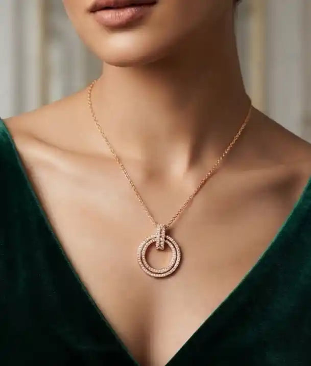 Rose Gold Plated CZ Alphabet Tiff & Co Pendant Necklace