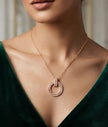 Rose Gold Plated CZ Alphabet Tiff & Co Pendant Necklace