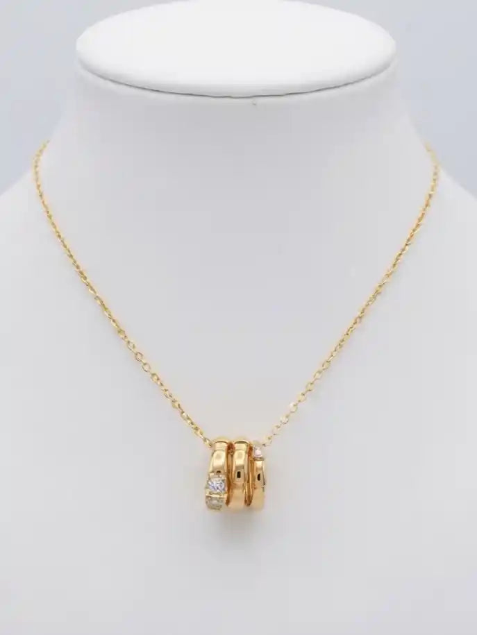Alphabet BVL Gold Plated CZ Serpent Necklace