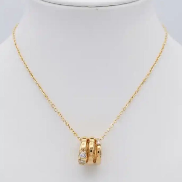 Alphabet BVL Gold Plated CZ Serpent Necklace