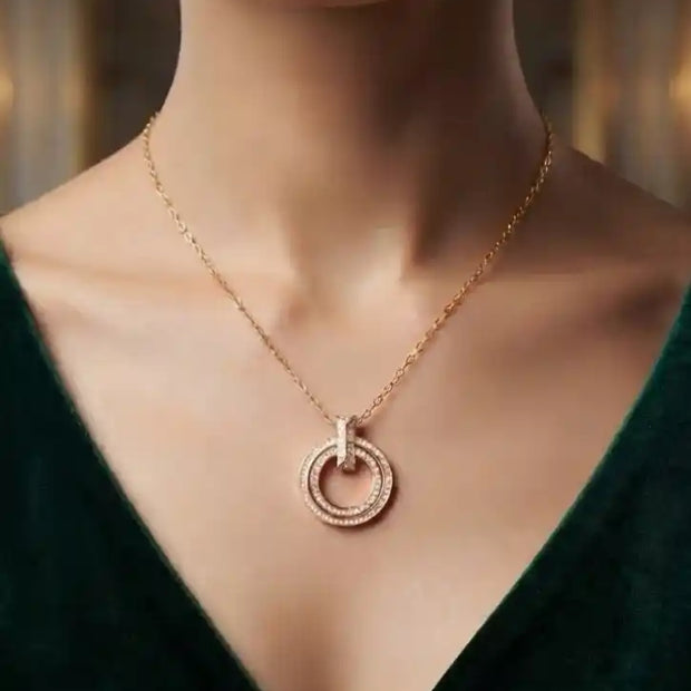 Rose Gold Plated CZ Alphabet Tiff & Co Pendant Necklace