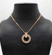 Rose Gold Plated CZ Alphabet Tiff & Co Pendant Necklace