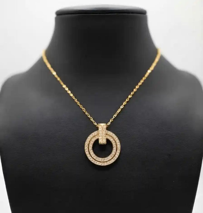 Gold Plated CZ Alphabet Tiff & Co Pendant Necklace