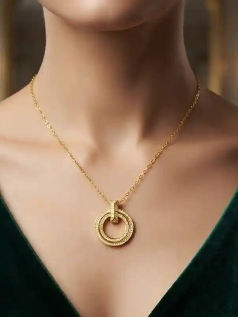 Gold Plated CZ Alphabet Tiff & Co Pendant Necklace