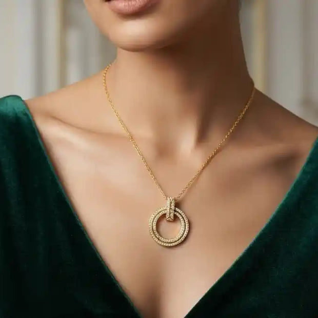 Gold Plated CZ Alphabet Tiff & Co Pendant Necklace