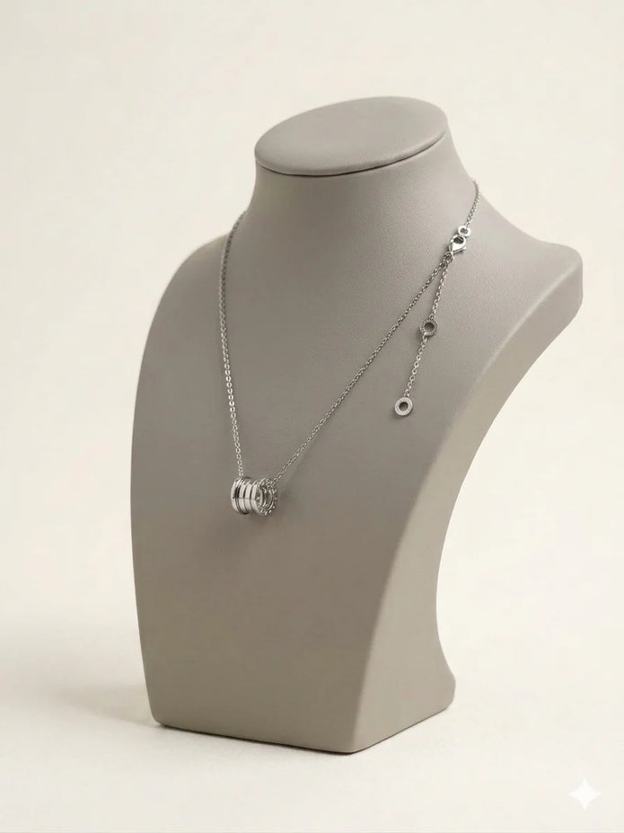 Platinum Plated BVL Pendant Chain Necklace