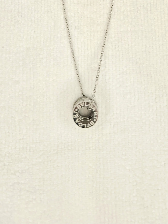 Platinum Plated BVL Pendant Chain Necklace