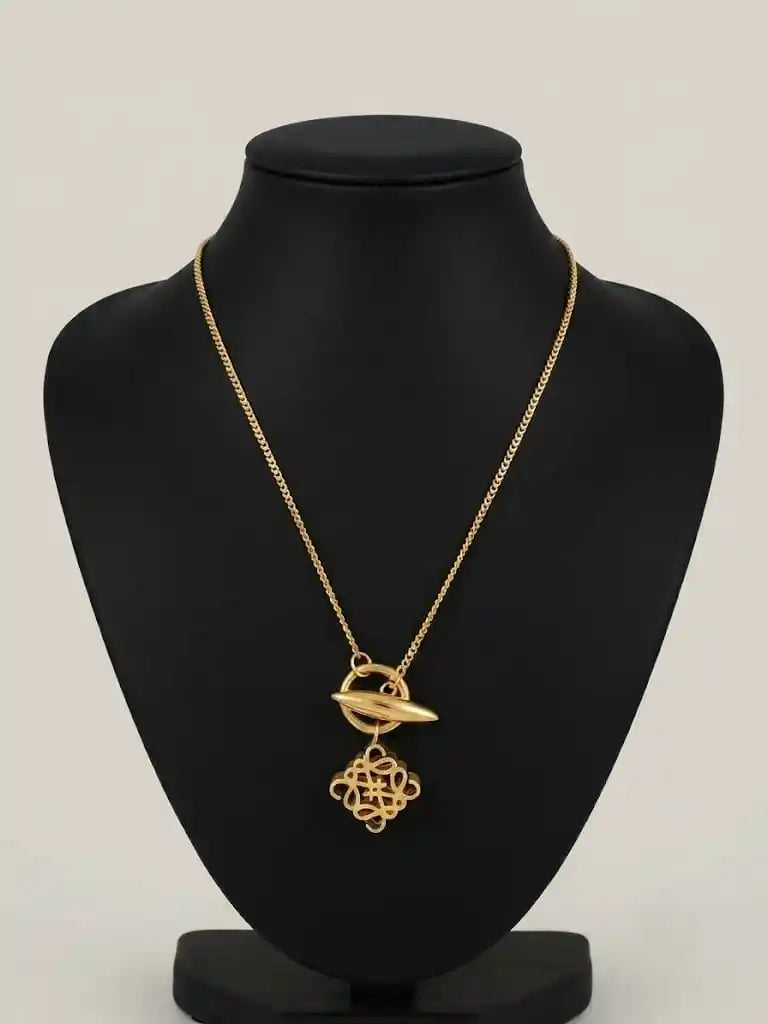 Alphabet LW Gold Plated Filigree Statement Necklace