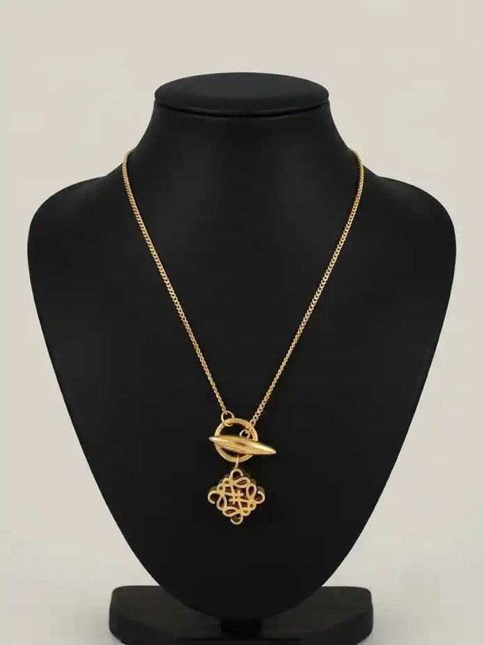 Alphabet LW Gold Plated Filigree Statement Necklace