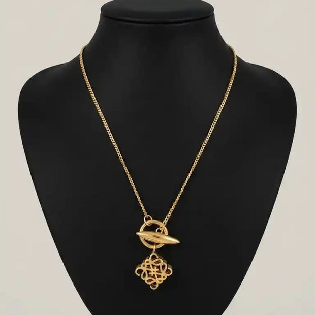 Alphabet LW Gold Plated Filigree Statement Necklace