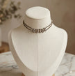 Dark Antique gold Plated CD Alphabet Choker Necklace with Pearl Accents