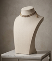 Antique Gold Plated CD Alphabet Choker Necklace with CZ